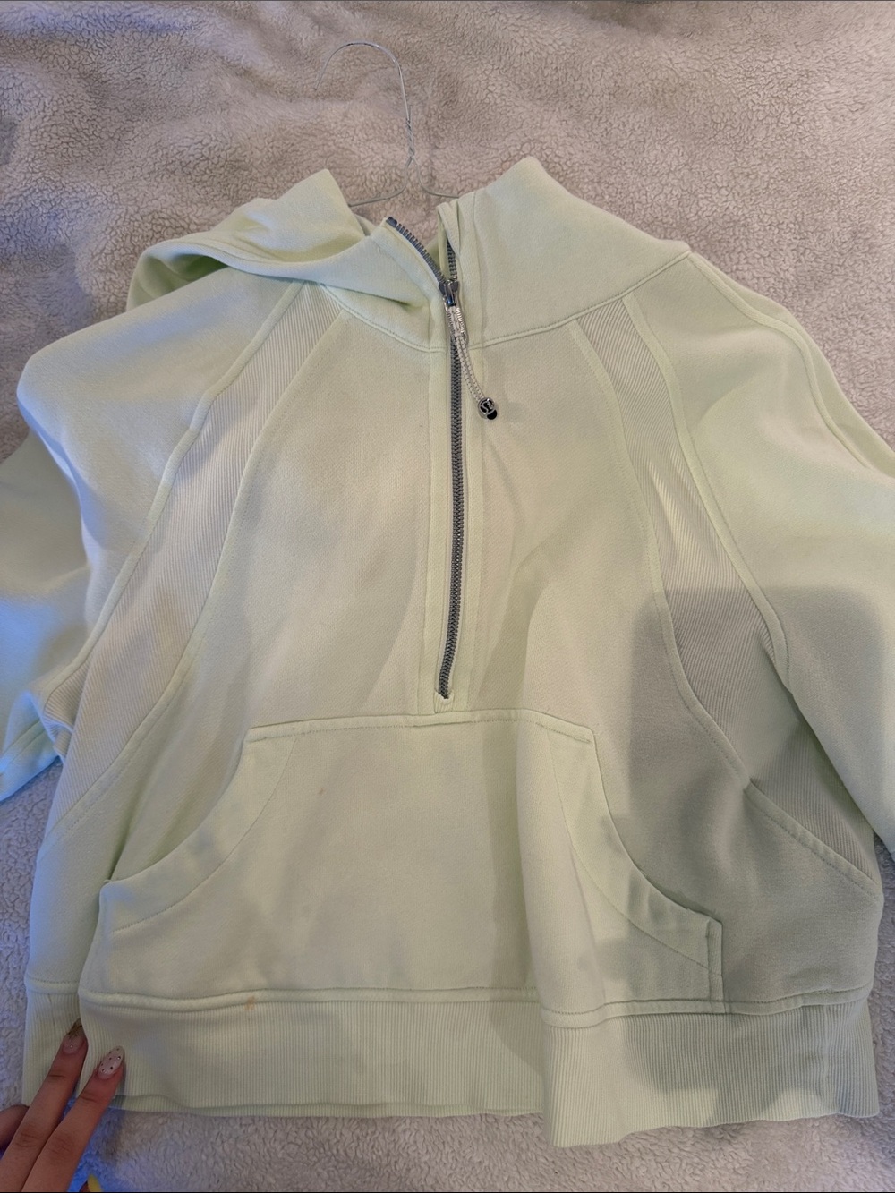 Light Green scuba Half-Zip Hoodie Sweatshirt lululemon